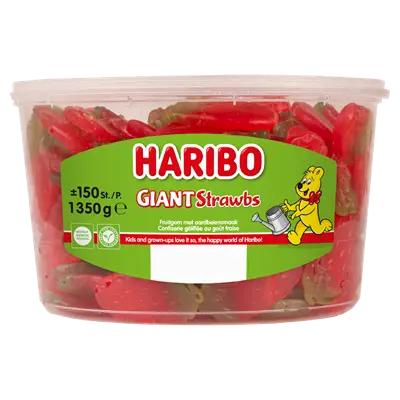 HARIBO Aardbeien Fruitgom 150 stuks 1,35 kg
